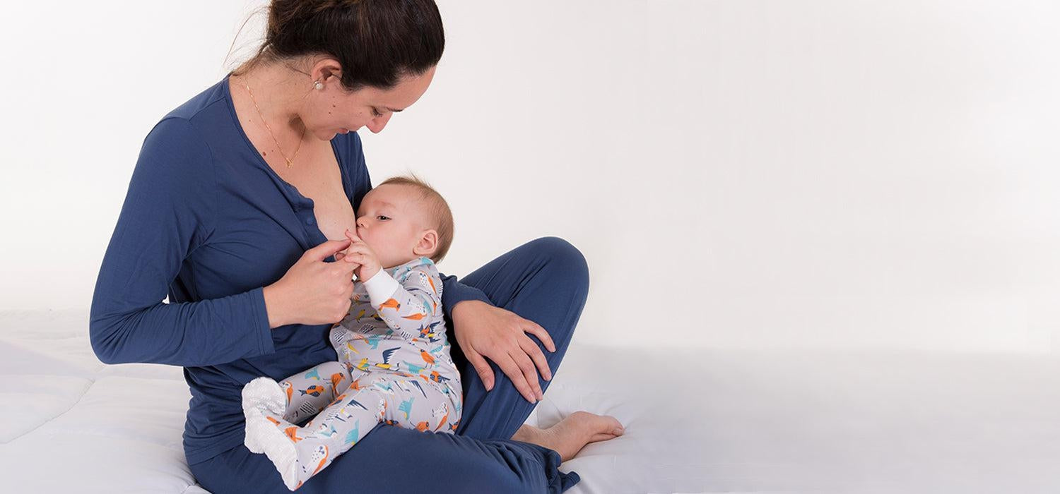 Organic Cotton Pregnancy Pajamas l Maternity & Breastfeeding Pajamas