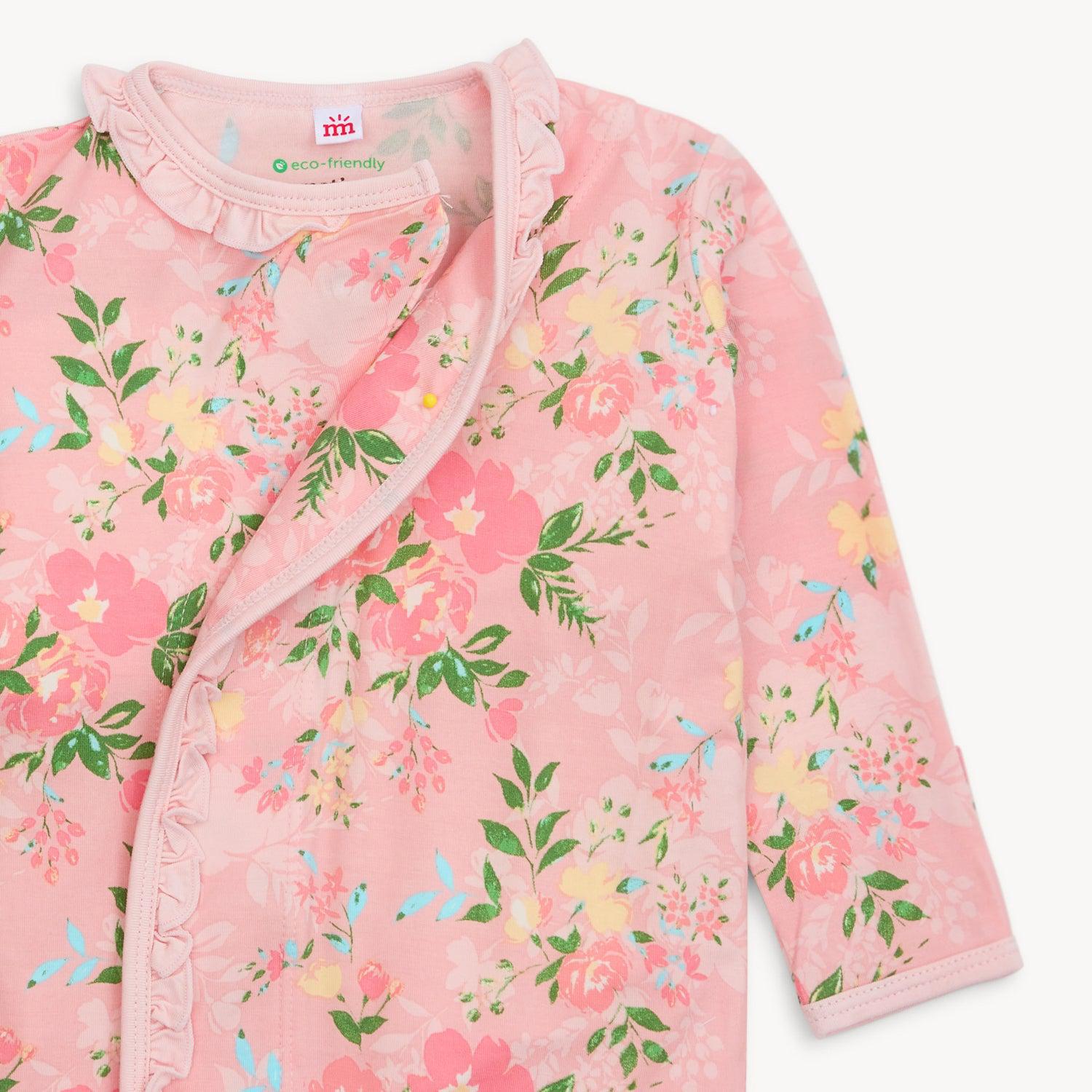 ainslee modal magnetic cozy sleeper gown + hat set with ruffles