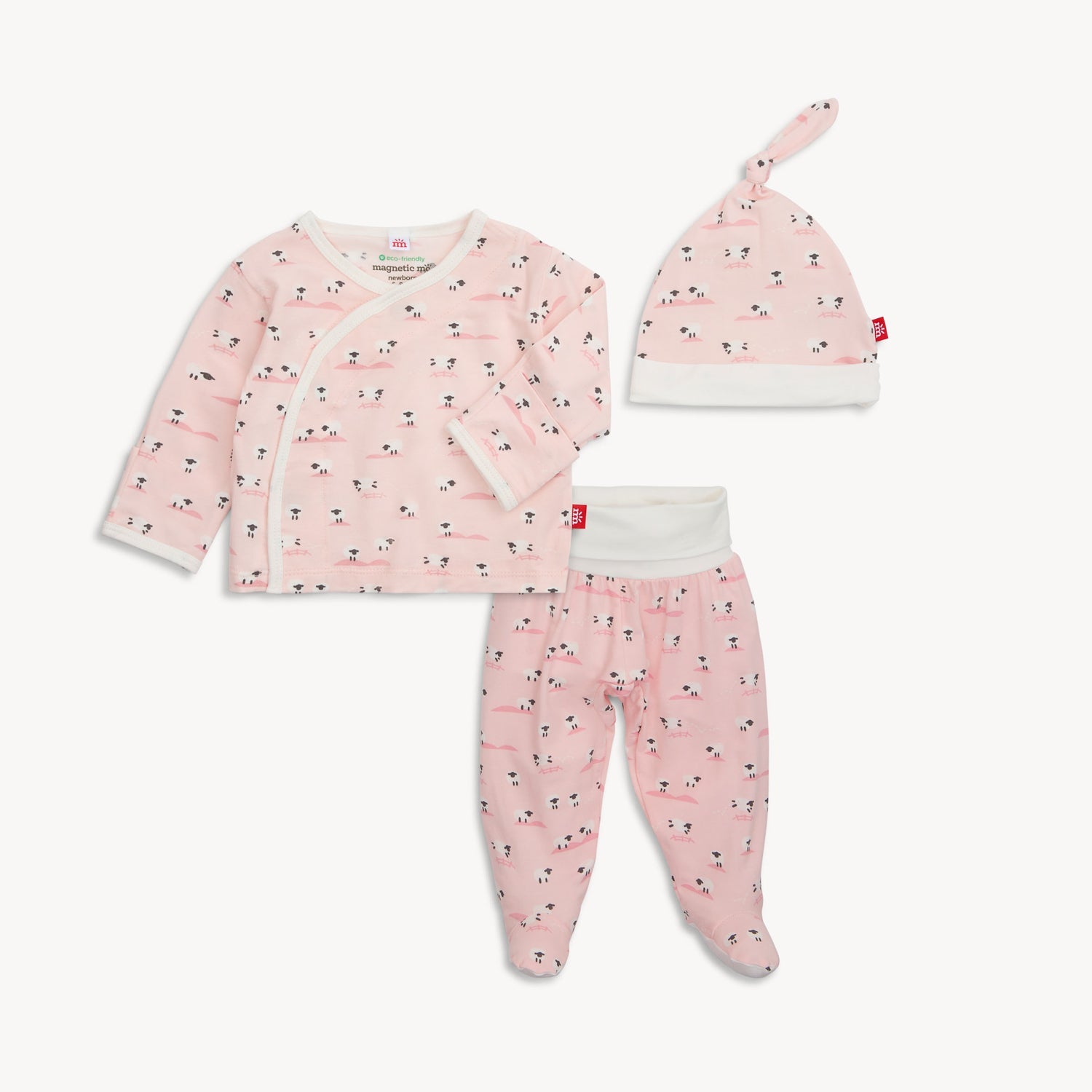 pink baa baa baby modal magnetic take-me-home kimono set