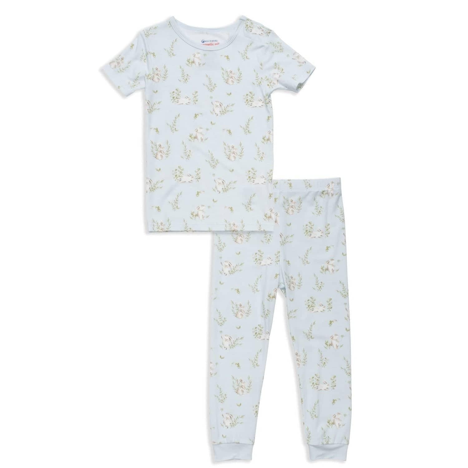 blue hoppily ever after modal magnetic no drama pajama short sleeve set - re-loved