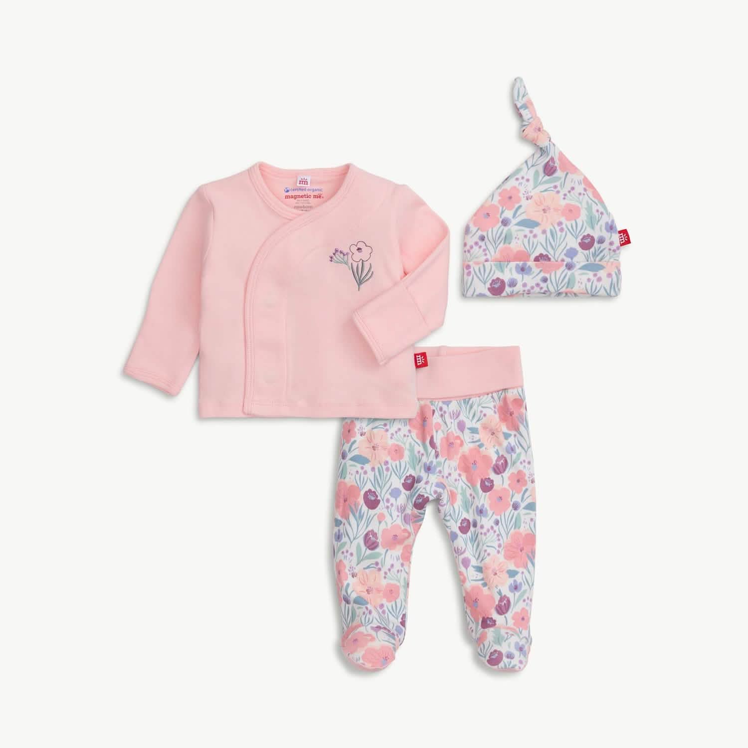 whistledon organic cotton magnetic take-me-home kimono set - re-loved