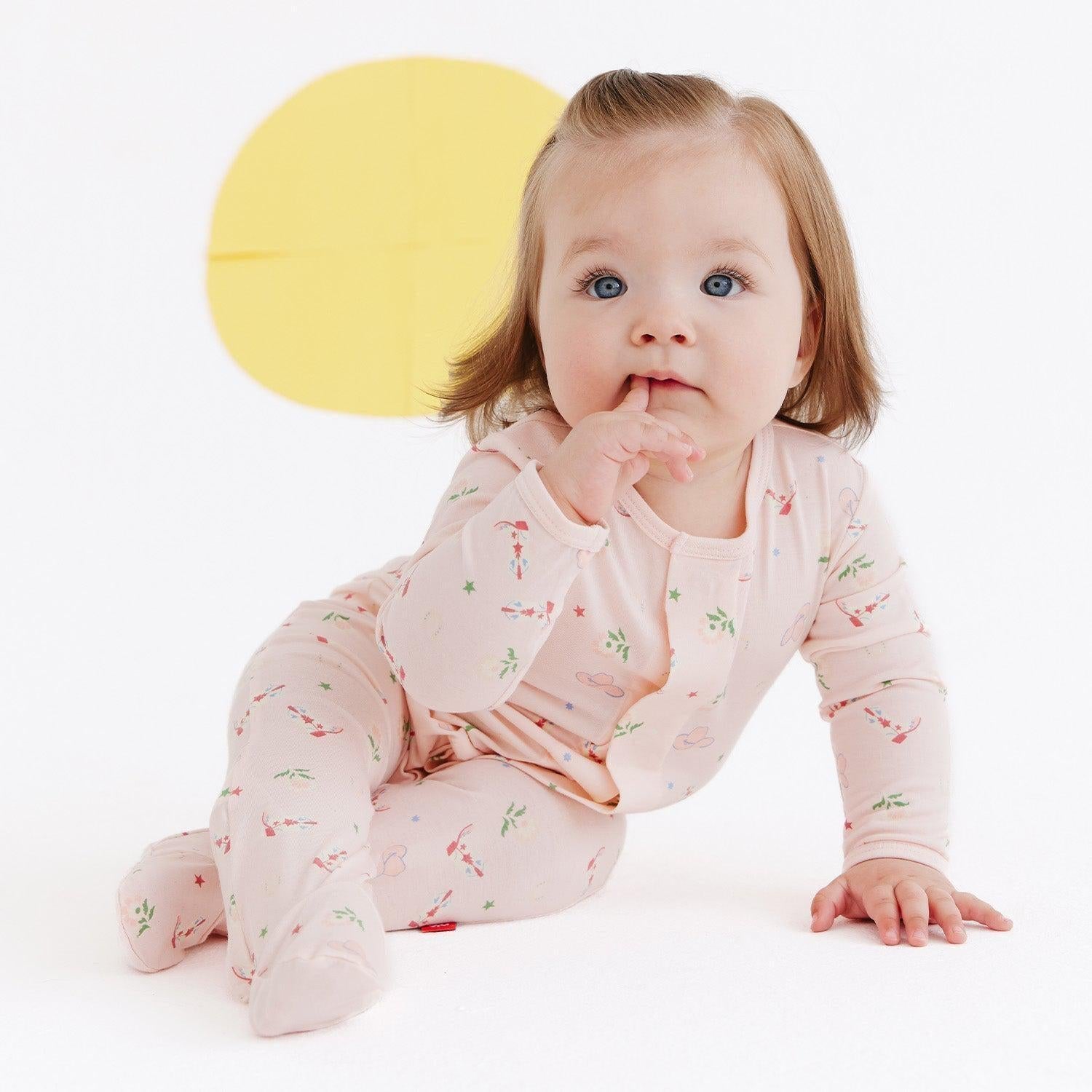 rodeo drive pink modal magnetic parent favorite footie - re-loved