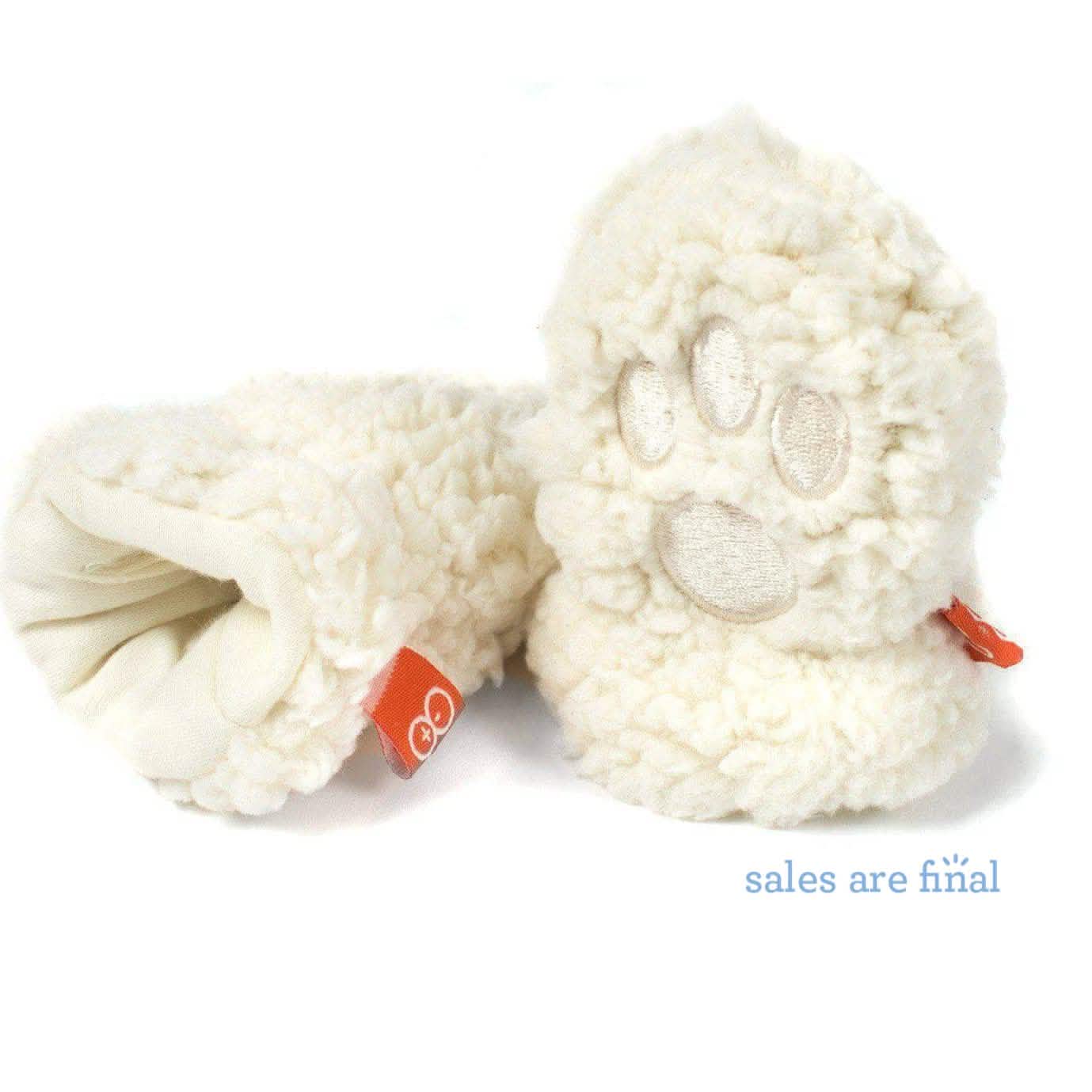 Cream Fleece Magnetic Mittens