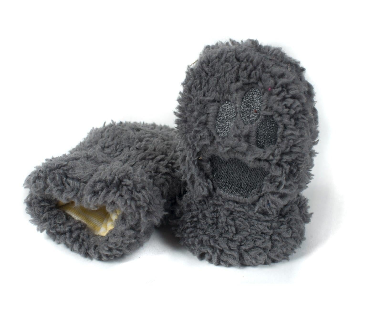 Magnetic Bears Grey Fleece Mittens sherpa