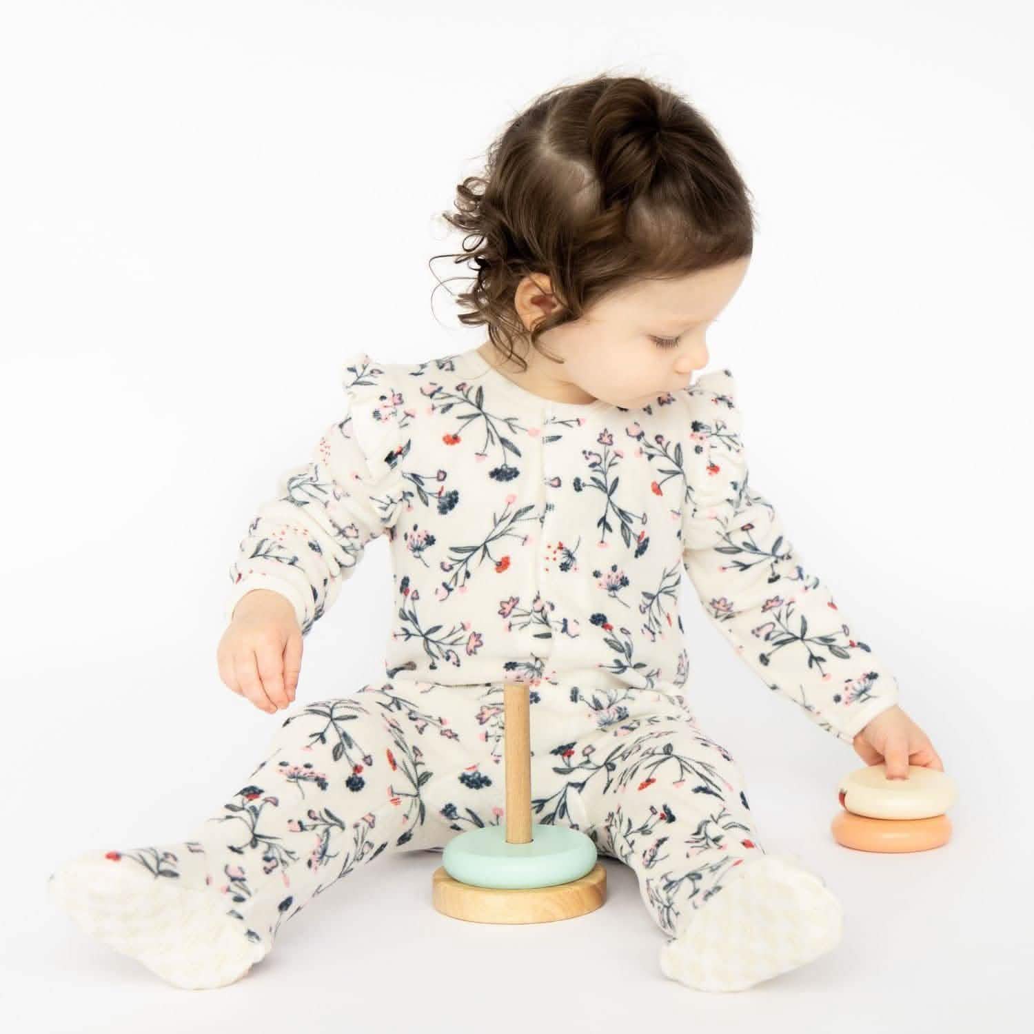 autumn velour magnetic parent favorite footie - re-loved