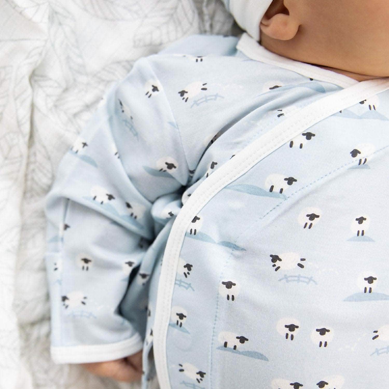 blue baa baa baby modal magnetic take-me-home kimono set