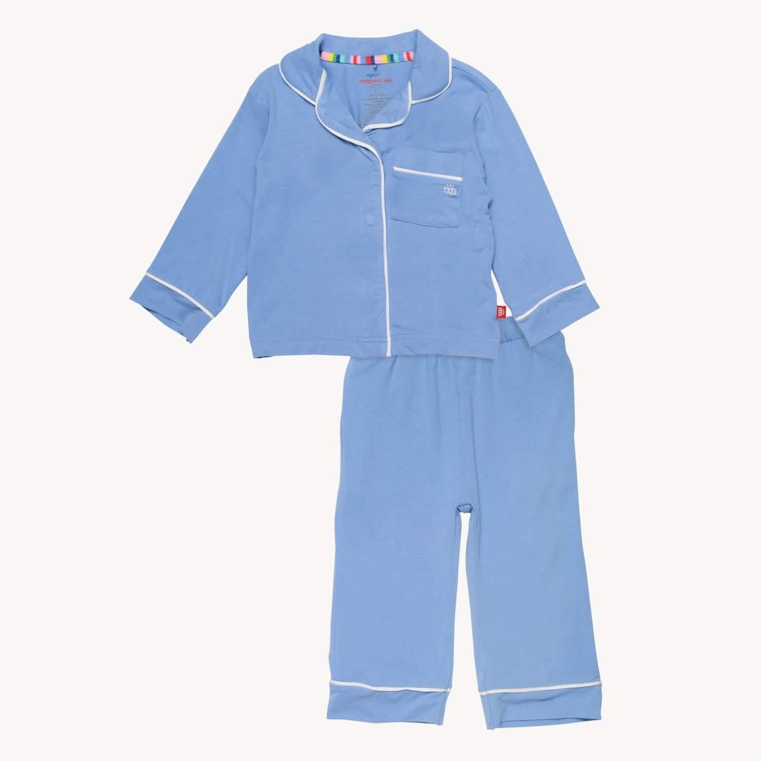 blue skies RightFit™ magnetic classic with a twist kids pajama set