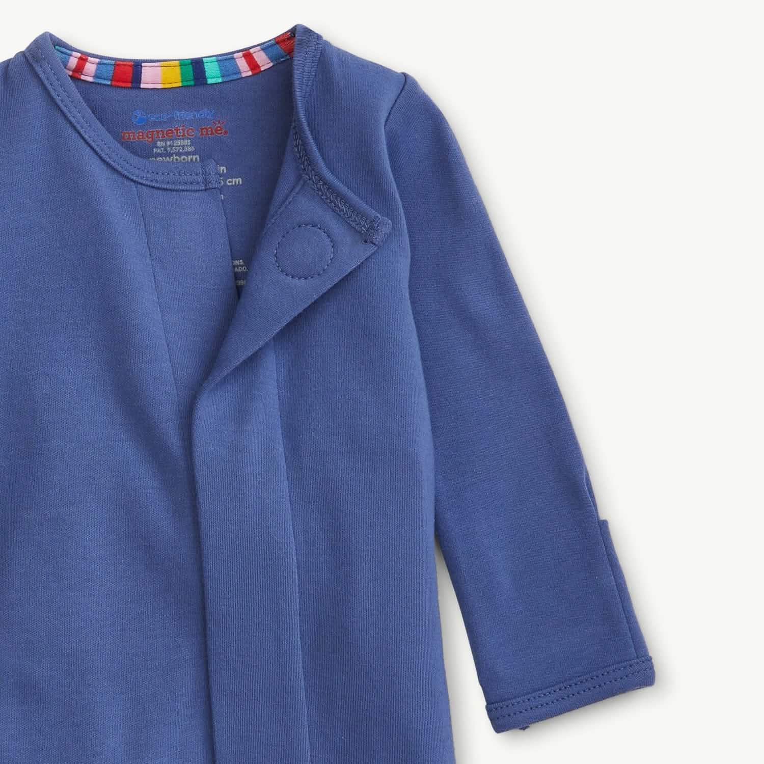 chambray organic cotton magnetic coverall