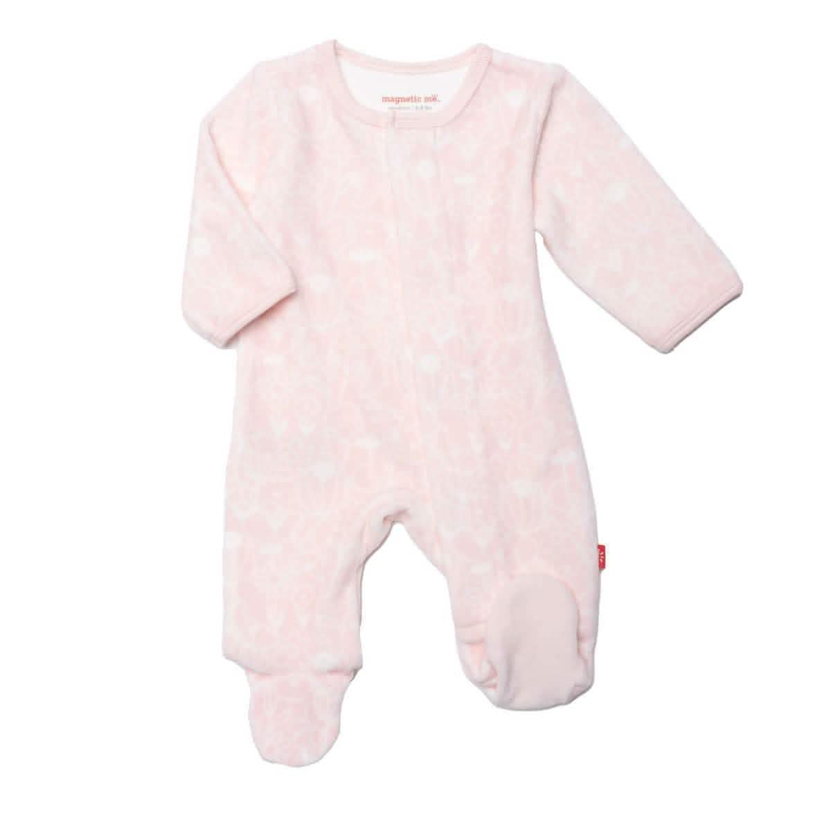 chiswick gardens velour magnetic parent favorite footie - re-loved