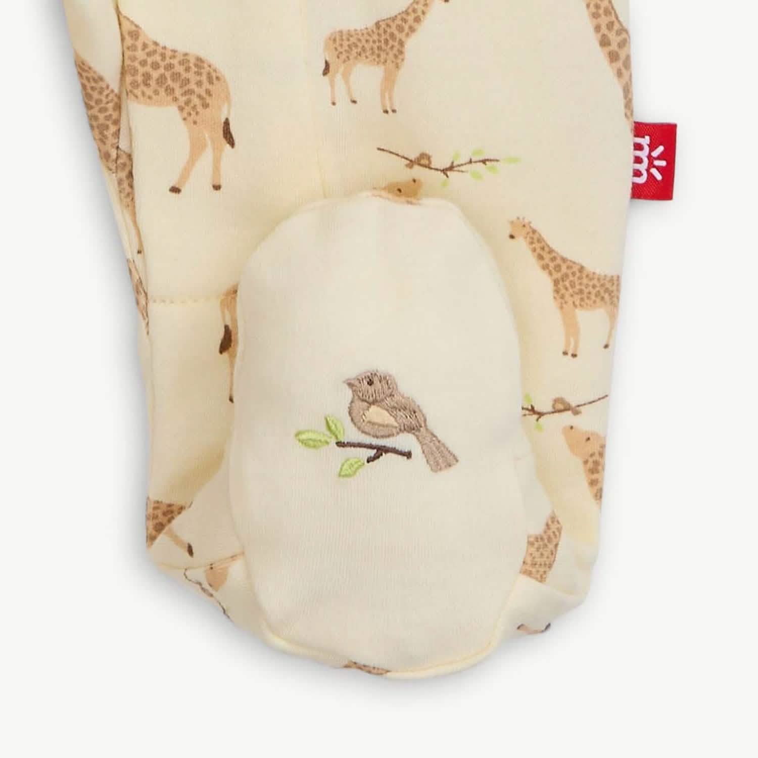 cream jolie giraffe organic cotton magnetic parent favorite footie