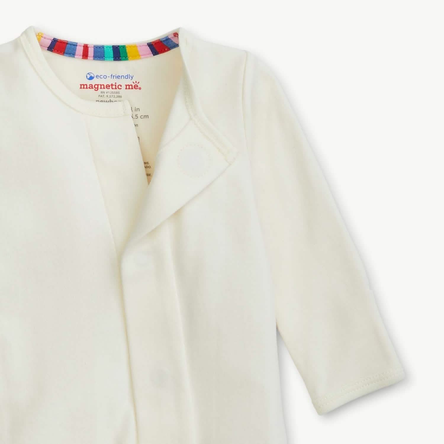 cream organic cotton magnetic coverall