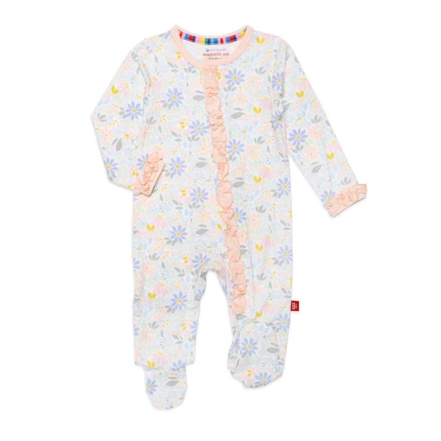 darby modal magnetic parent favorite footie with ruffles - re-loved
