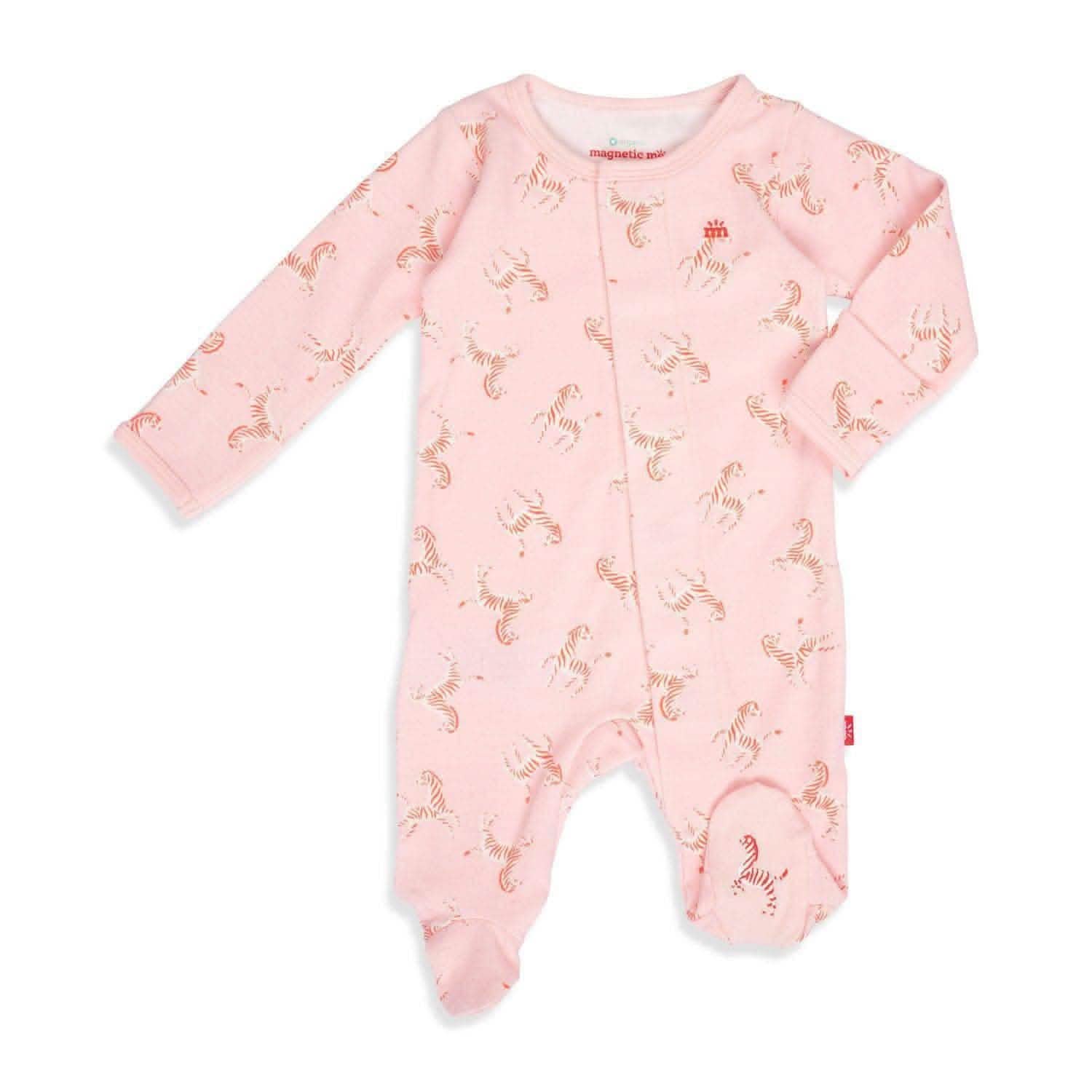 game for play organic cotton magnetic parent favorite footie | pink - re-loved