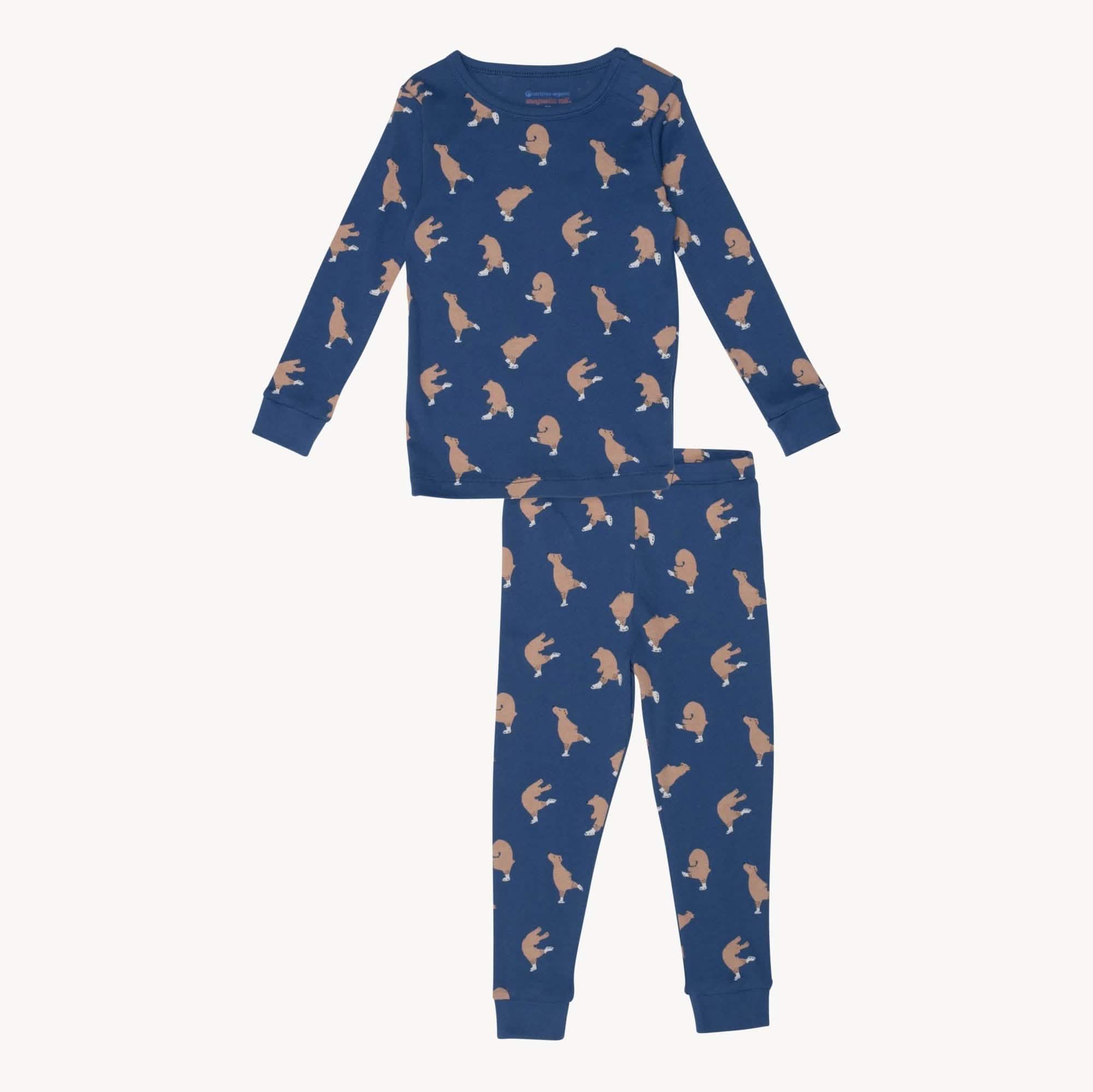 gliding through life organic cotton magnetic no drama pajama kids long sleeve set