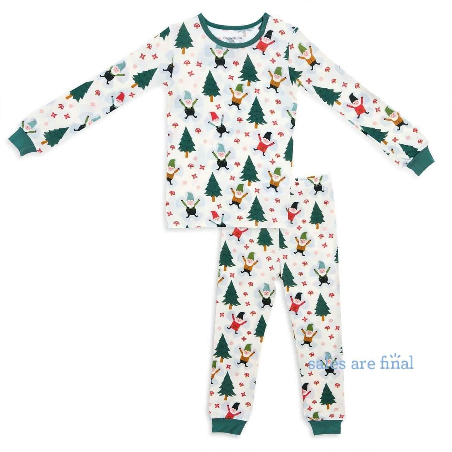 gnome for the holidays modal magnetic 2 piece toddler PJs - re-loved