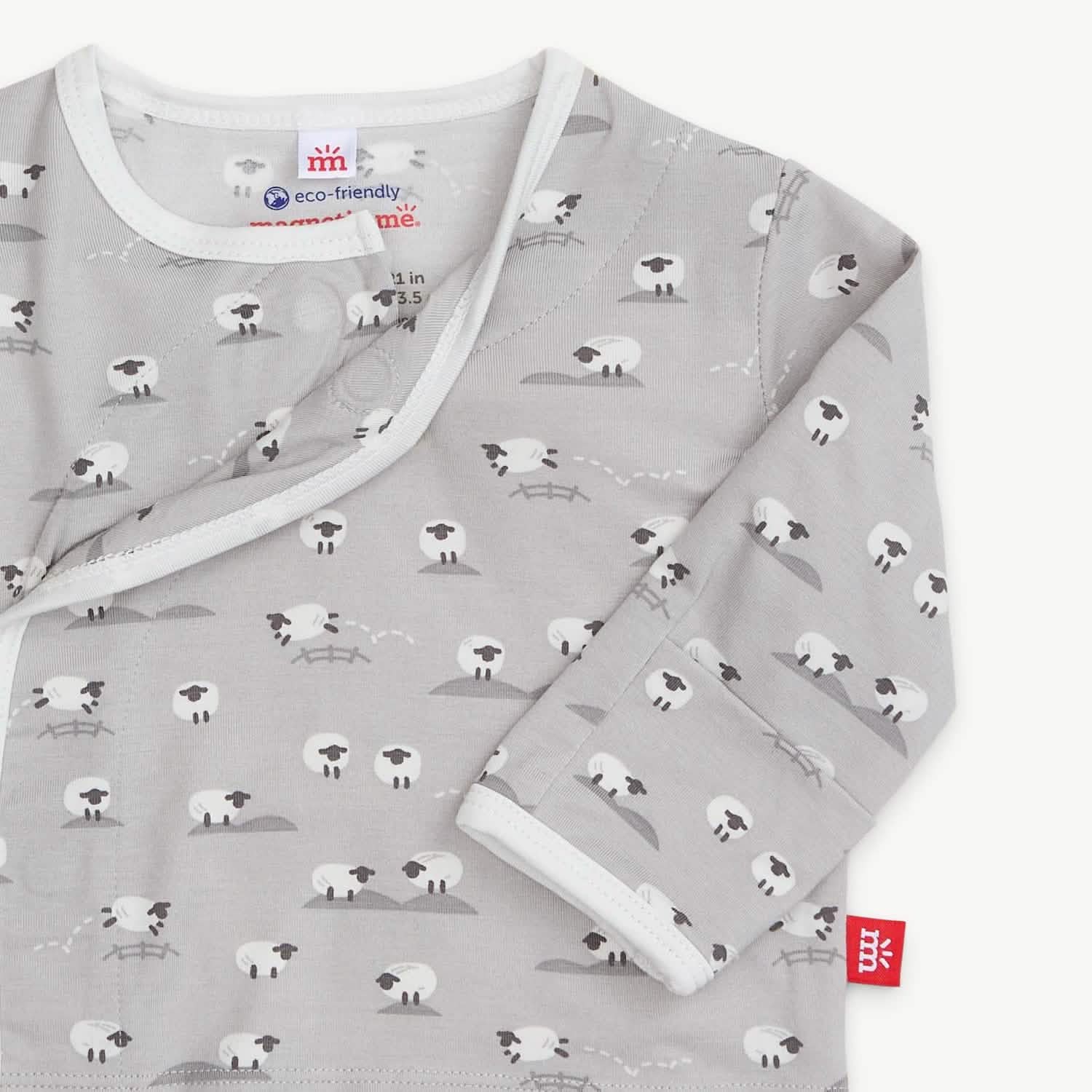 gray baa baa baby modal magnetic take-me-home kimono set