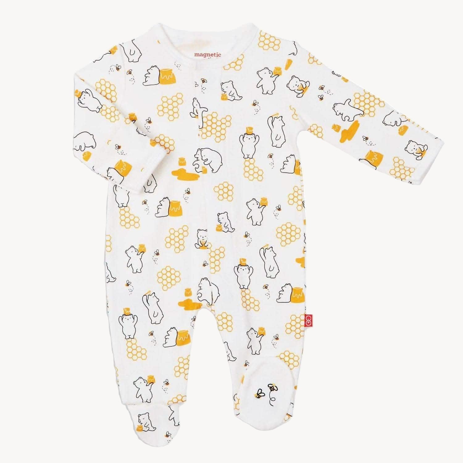 honey bee mine organic cotton magnetic parent favorite footie