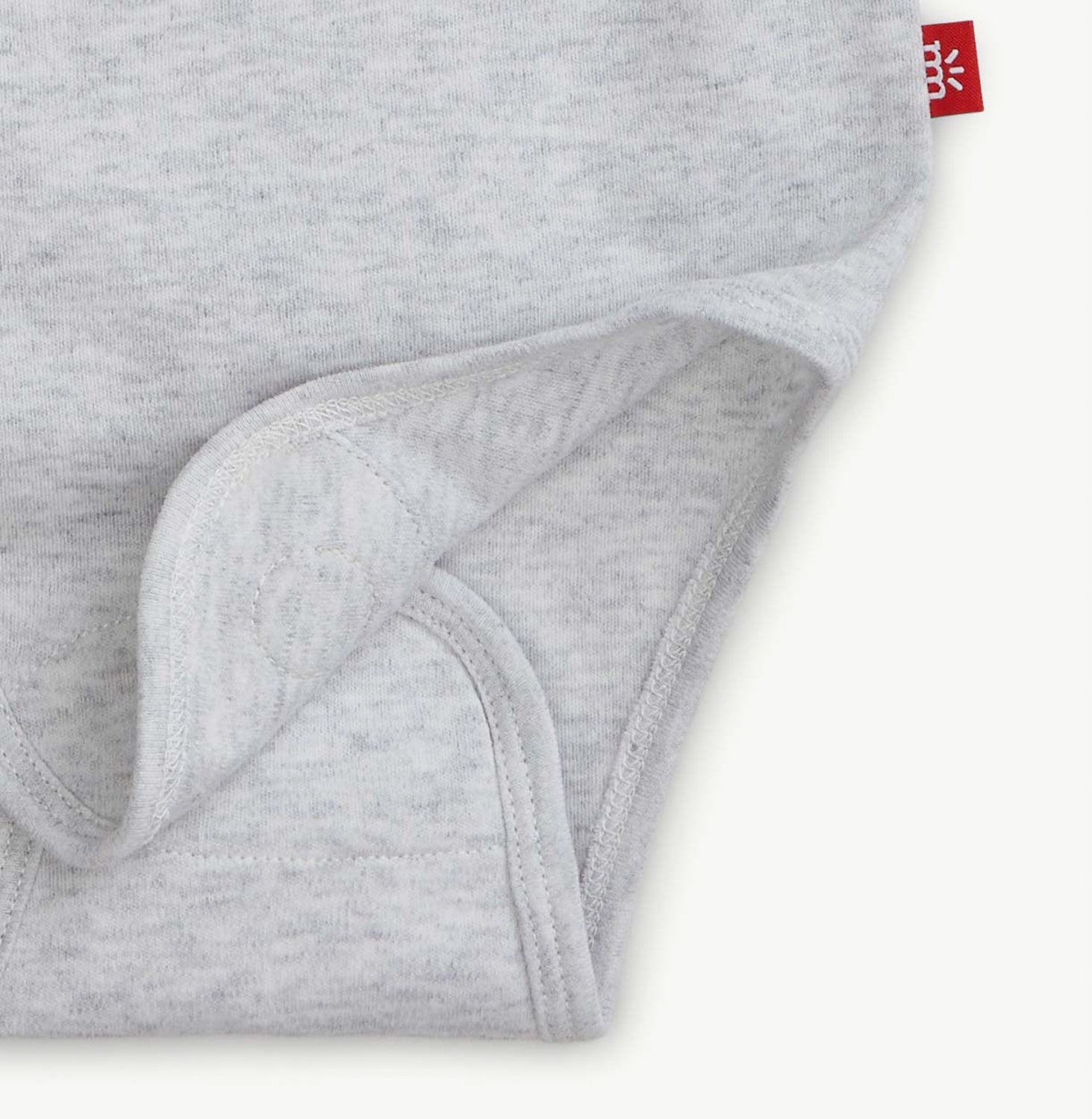 light gray melange organic cotton magnetic tiny tornado bodysuit-Magnetic Me
