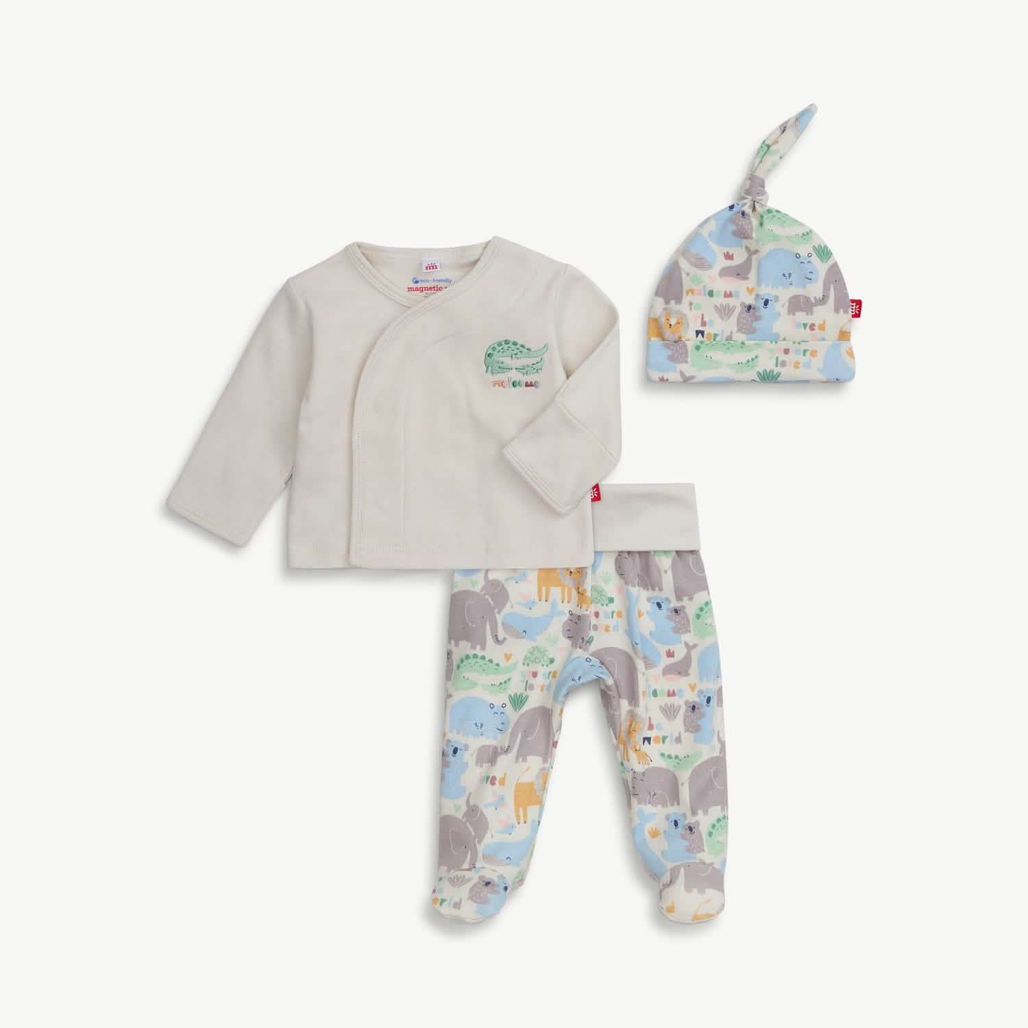 little lovin organic cotton magnetic take-me-home kimono set
