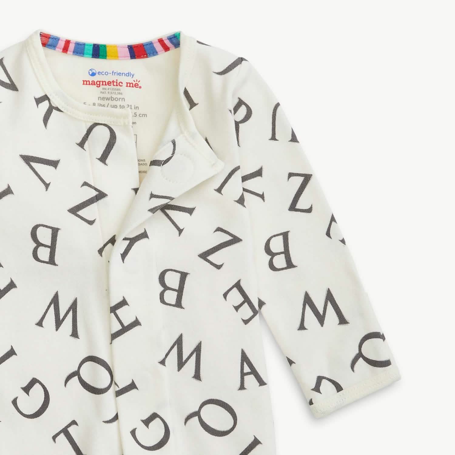 love letters organic cotton magnetic coverall