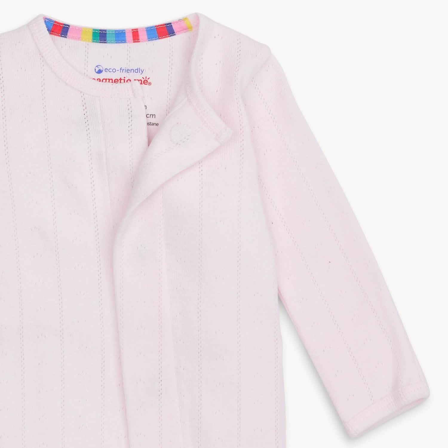 love lines pink organic cotton pointelle magnetic parent favorite footie