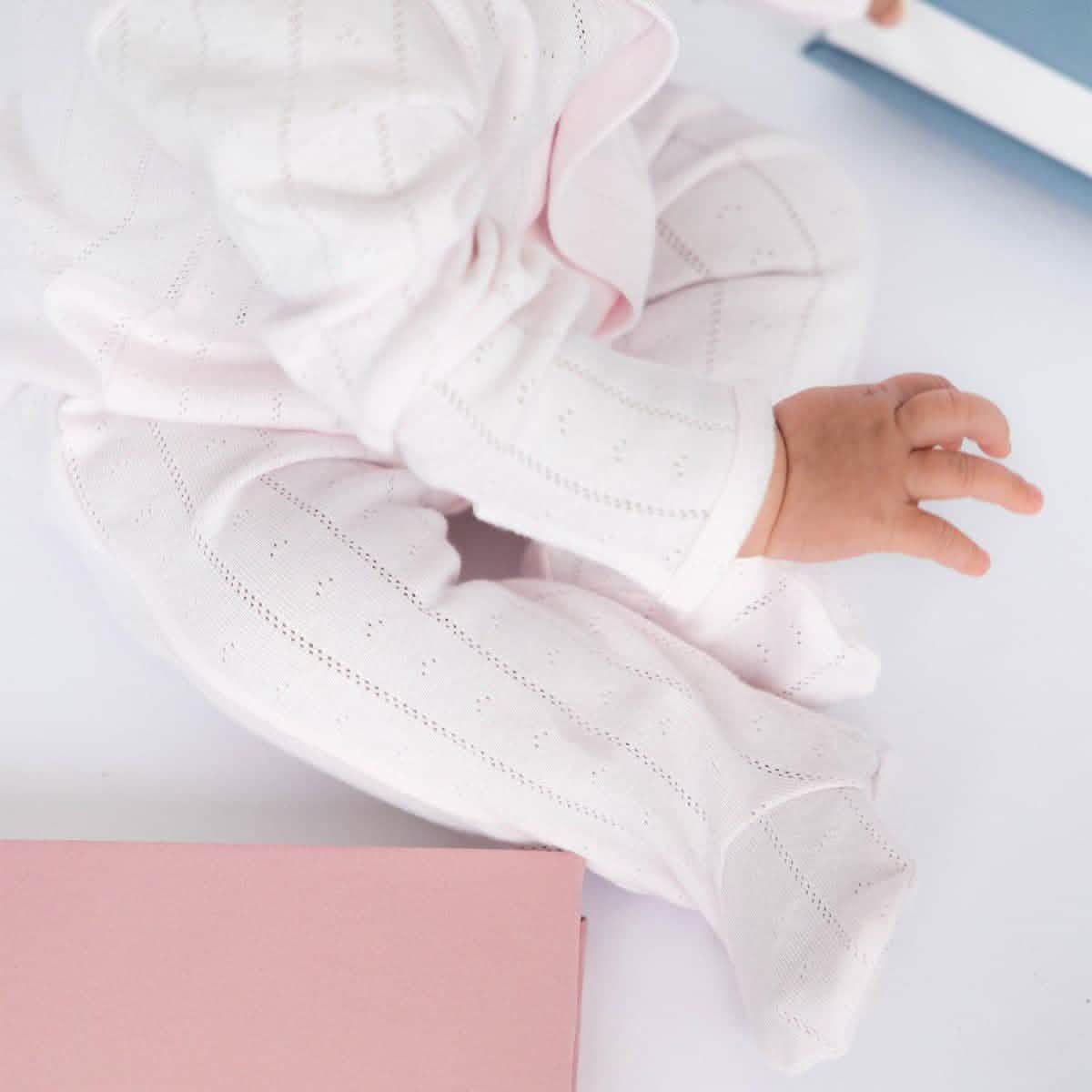 love lines pink organic cotton pointelle magnetic parent favorite footie