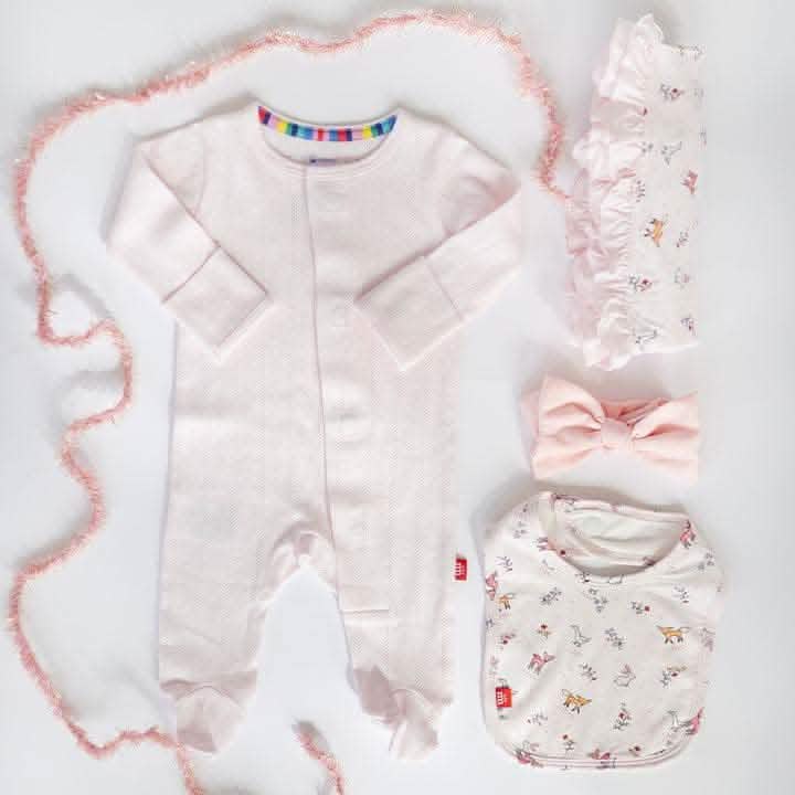 love lines pink organic cotton pointelle magnetic parent favorite footie