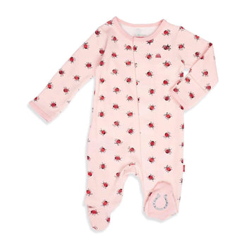 lucky charm organic cotton magnetic parent favorite footie - re-loved