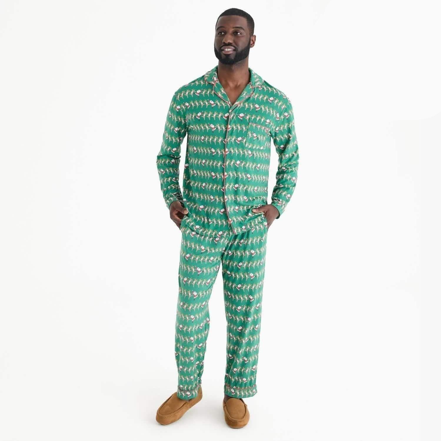 men's christmas can can modal magnetic classic with a twist long sleeve pajama set