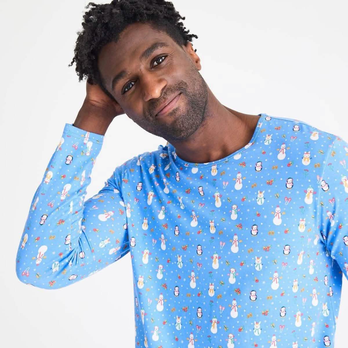 men's snow much fun modal signature long sleeve pajama set
