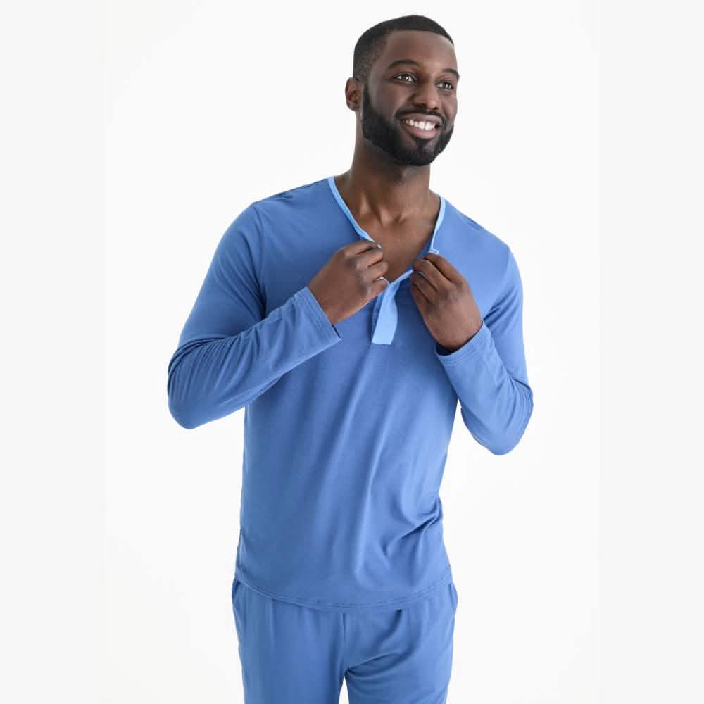 men's symphony blue modal magnetic long sleeve jogger set