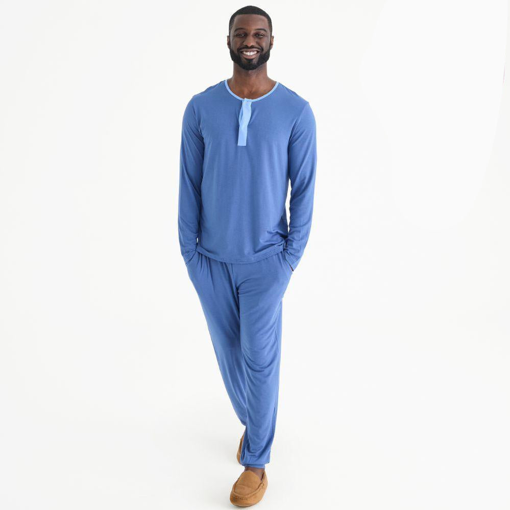 men's symphony blue modal magnetic long sleeve jogger set