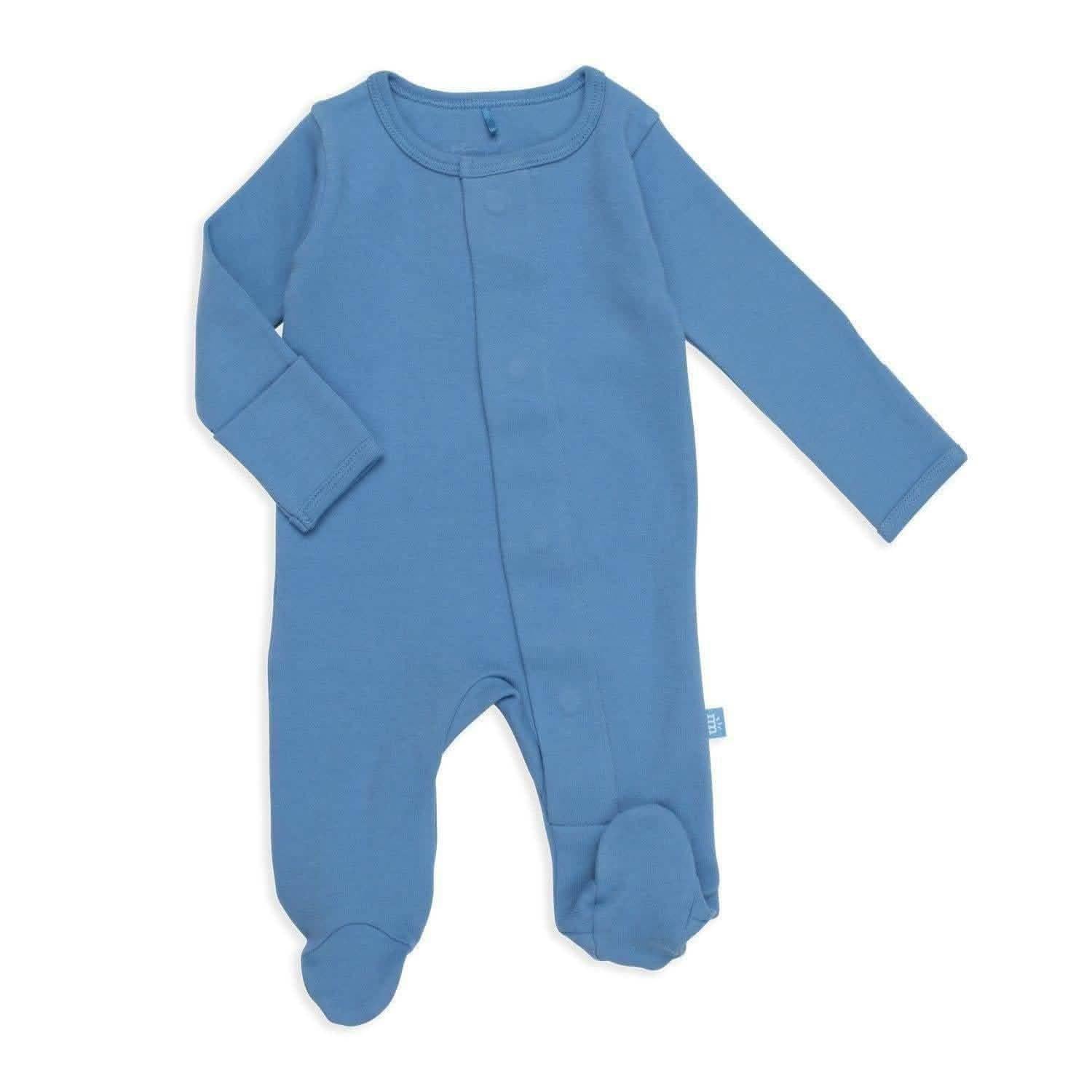 midnight river organic cotton magnetic parent favorite footie - re-loved