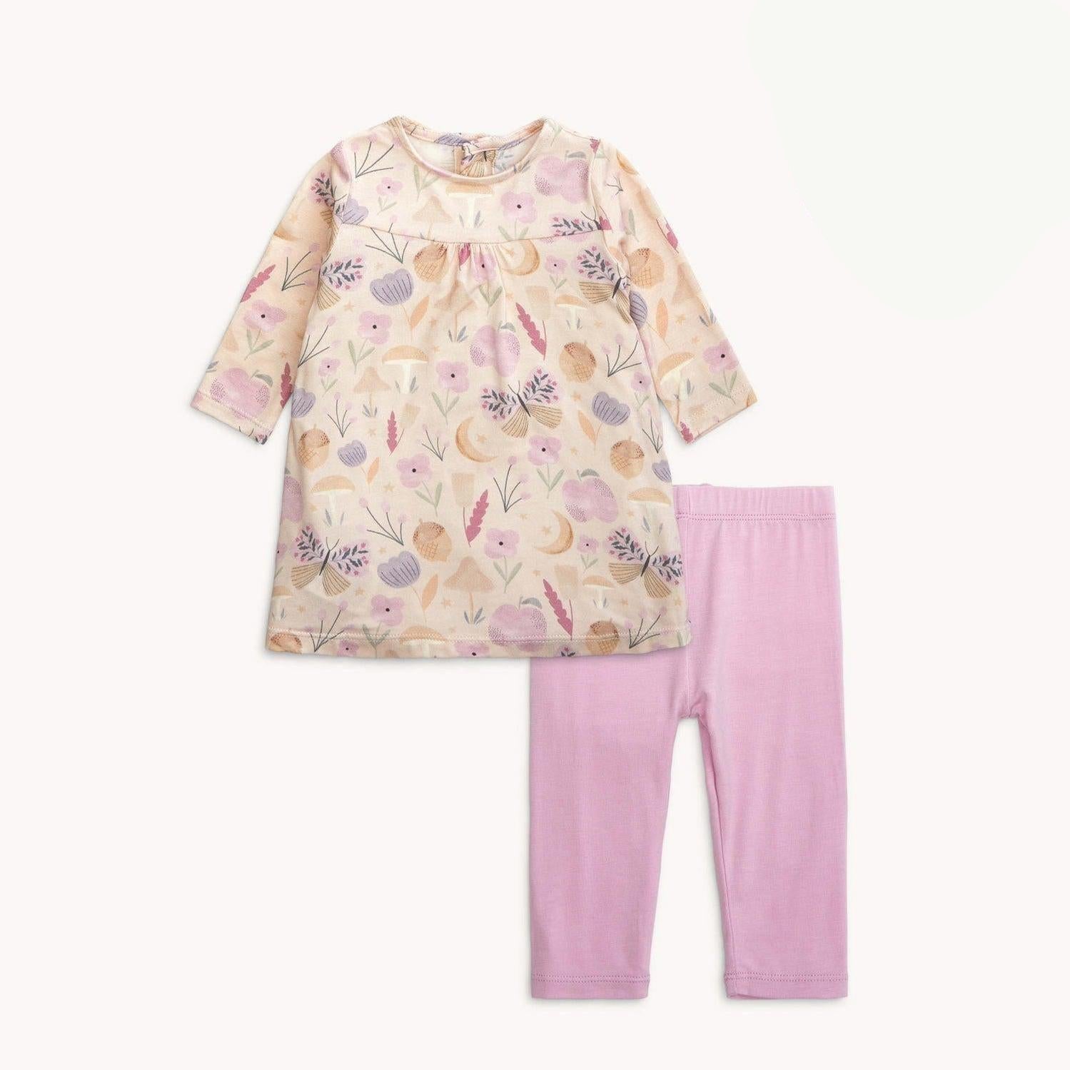 organic botanics modal magnetic little baby dress + legging set