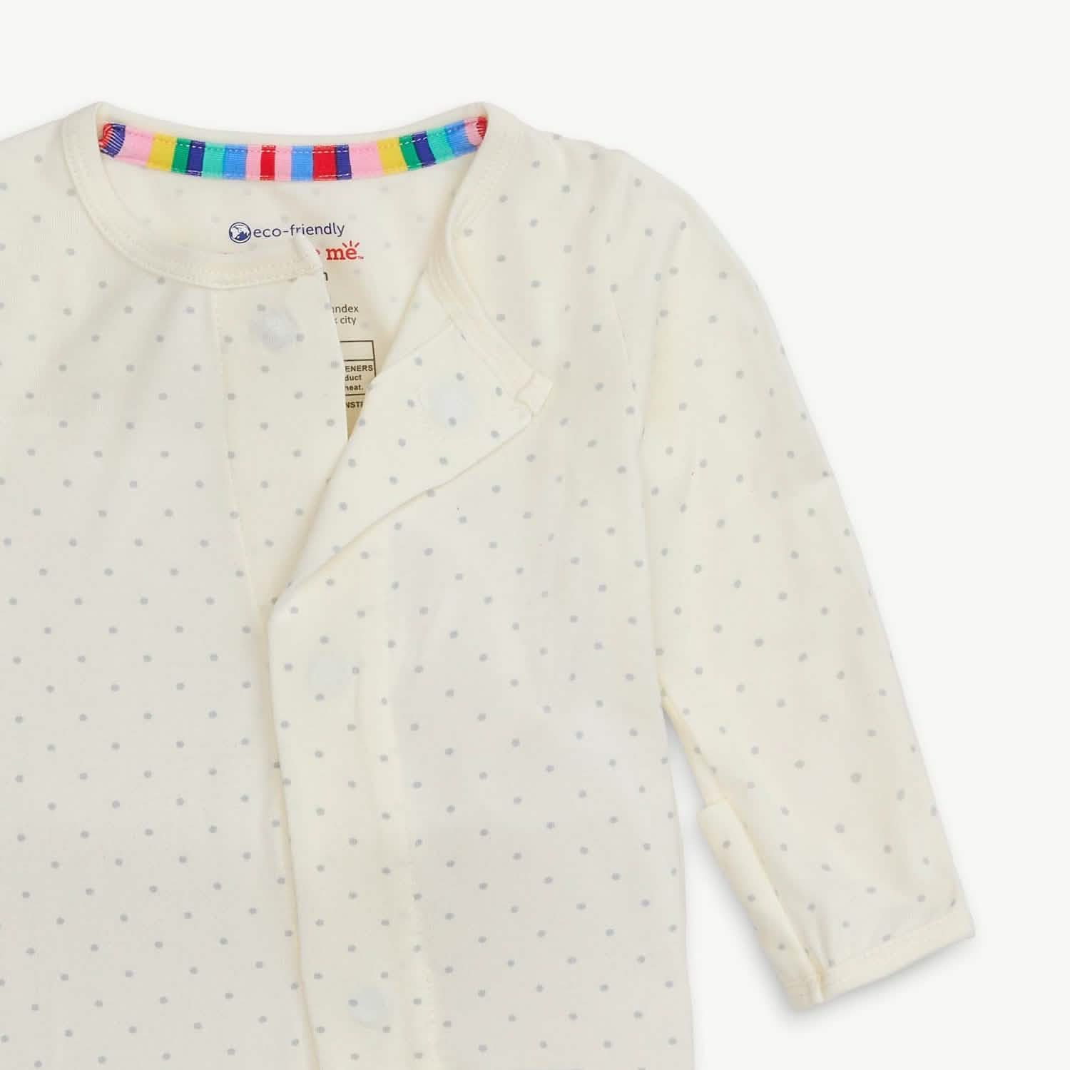 pin dot cream modal magnetic fuss free coverall