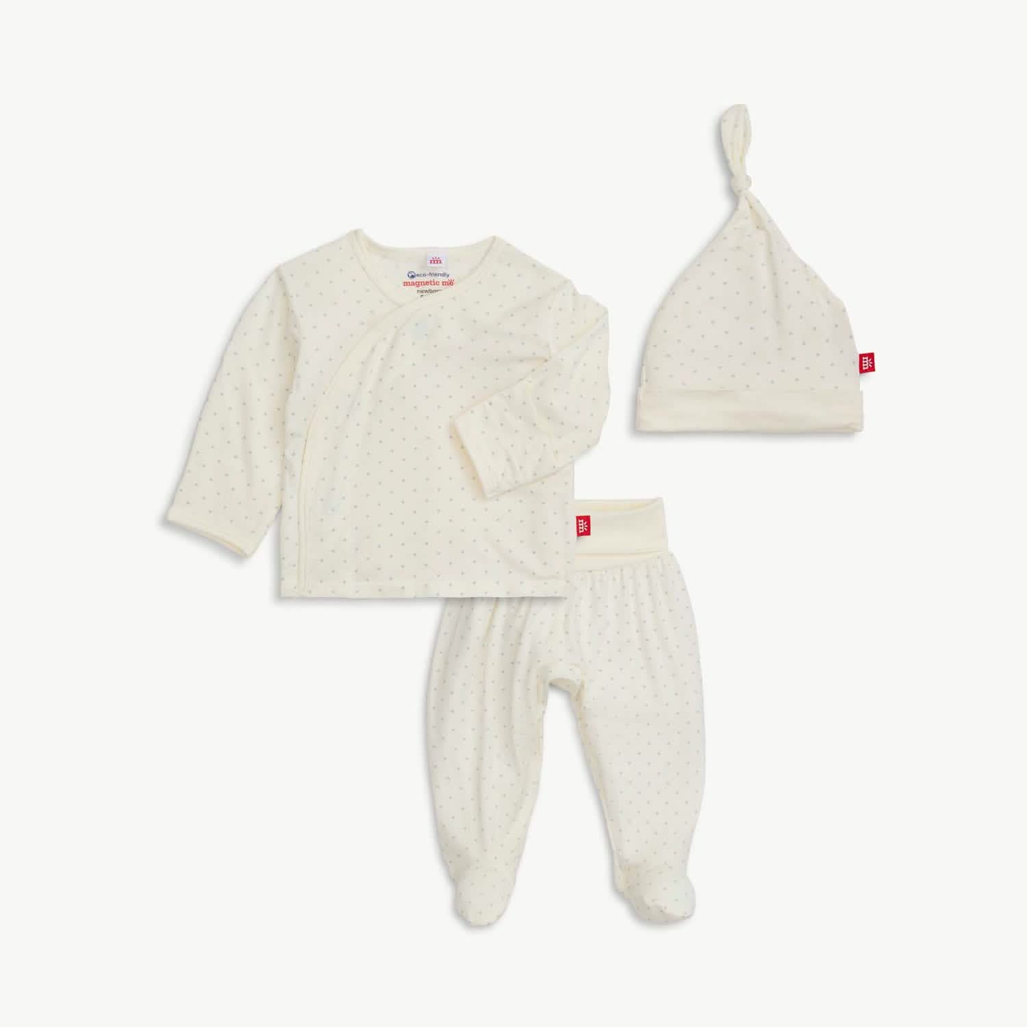pin dot cream modal magnetic take-me-home kimono set