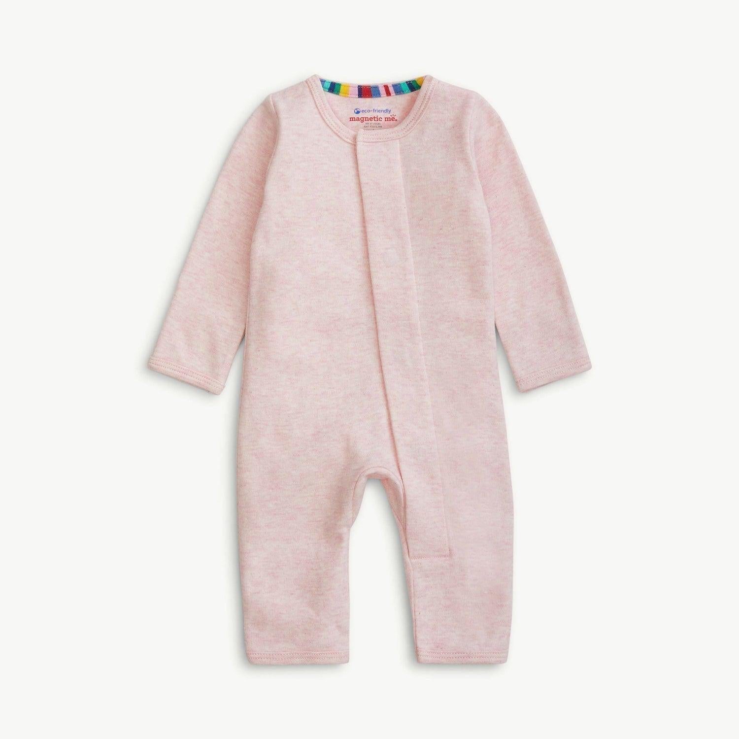 pink melange organic cotton magnetic coverall - re-loved