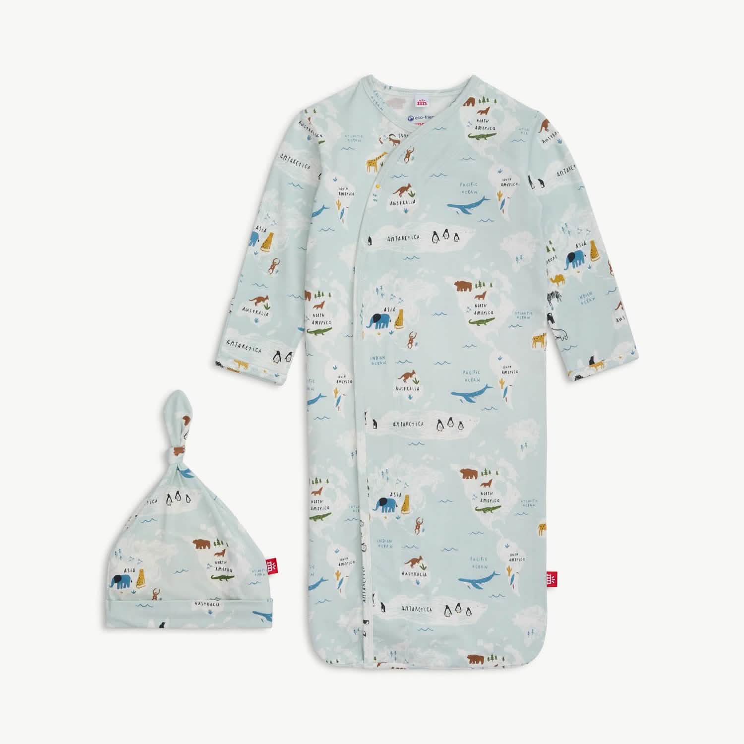 sea the world modal magnetic cozy sleeper gown + hat set