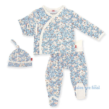 somebunny floral modal magnetic 3-piece kimono set - re-loved