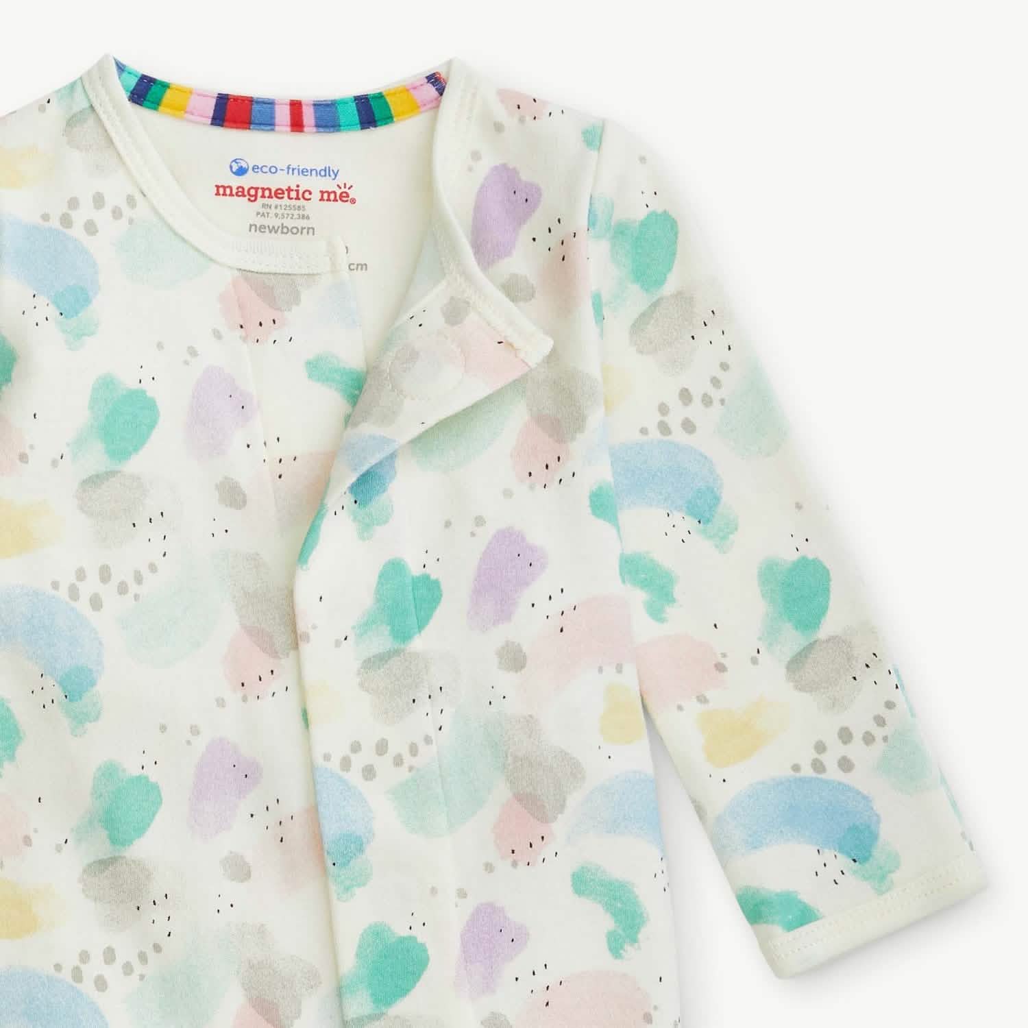 watercolor organic cotton magnetic coverall