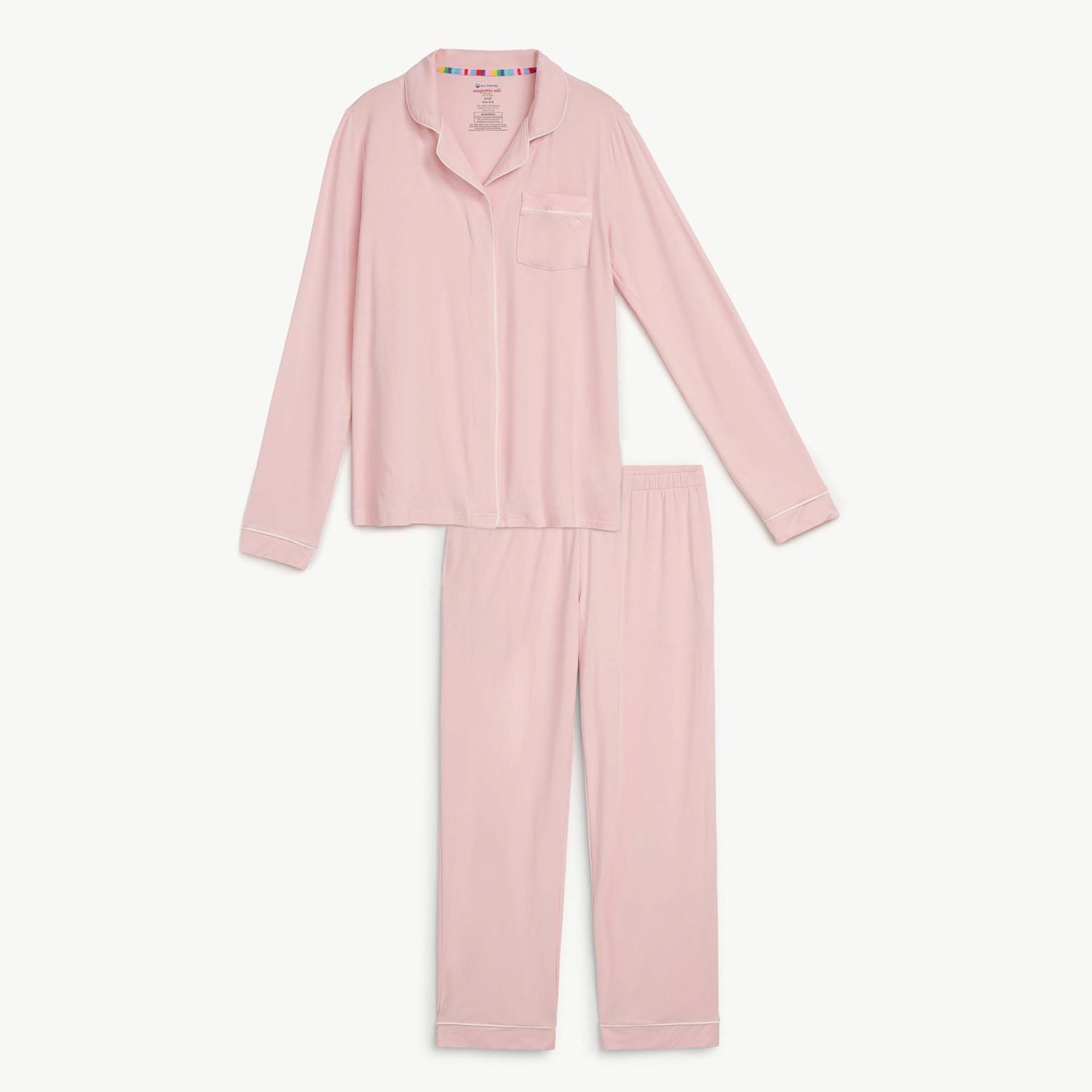 women's pink dogwood modal magnetic classic with a twist long sleeve pajama set