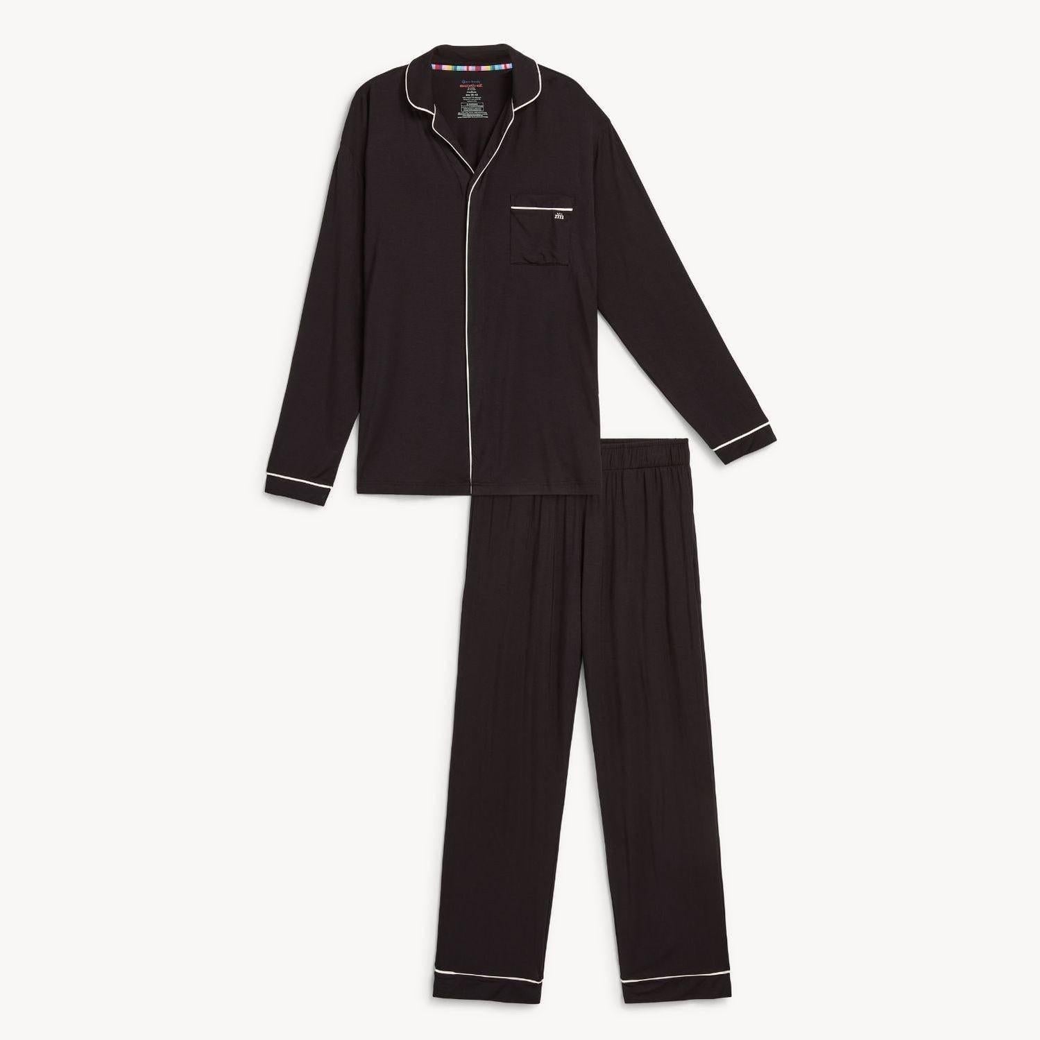 men's onyx modal magnetic classic with a twist long sleeve pajama set