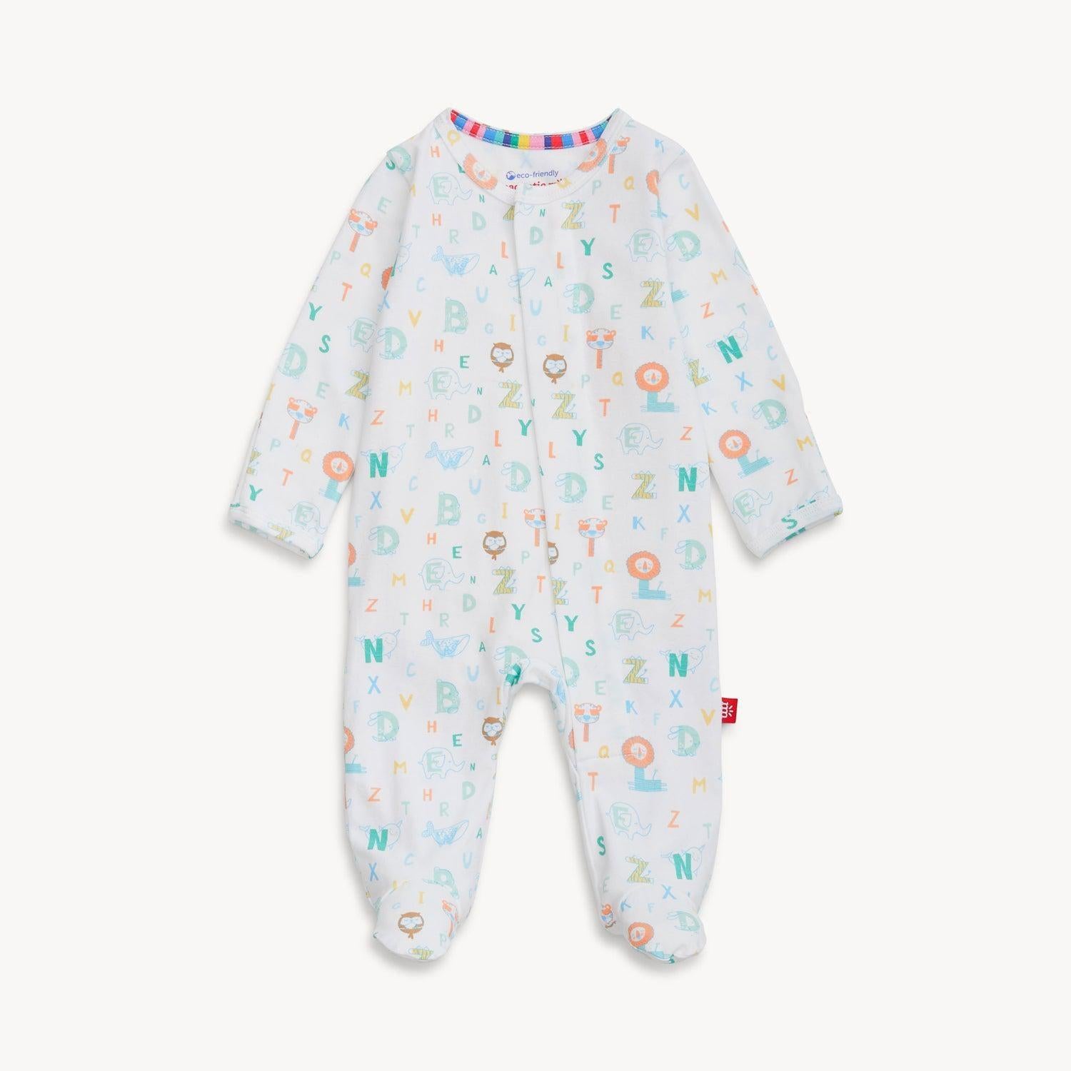 alphabet soup cloudstretch™ magnetic parent favorite footie - re-loved