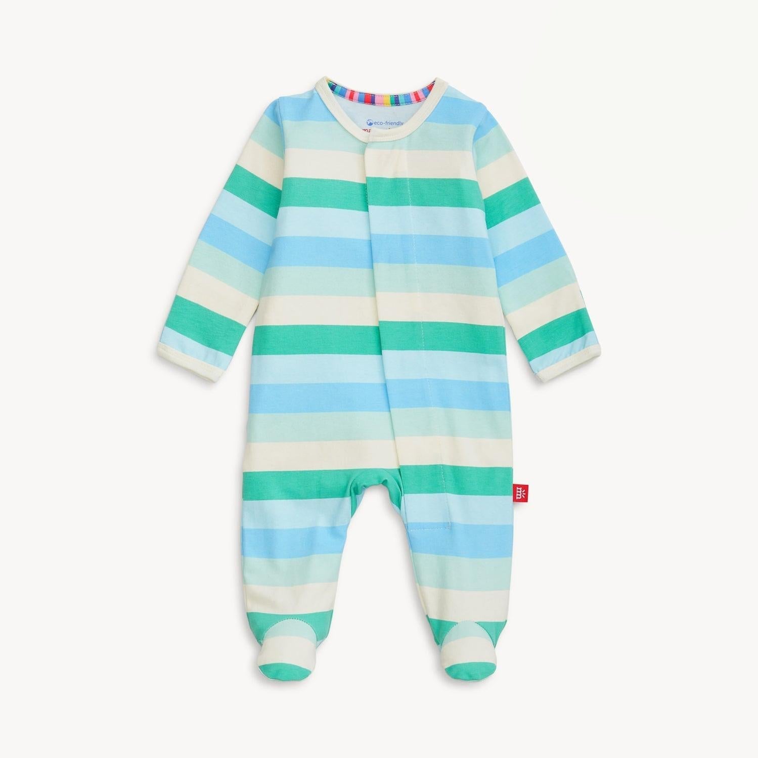 blue stripe cloudstretch magnetic parent favorite footie