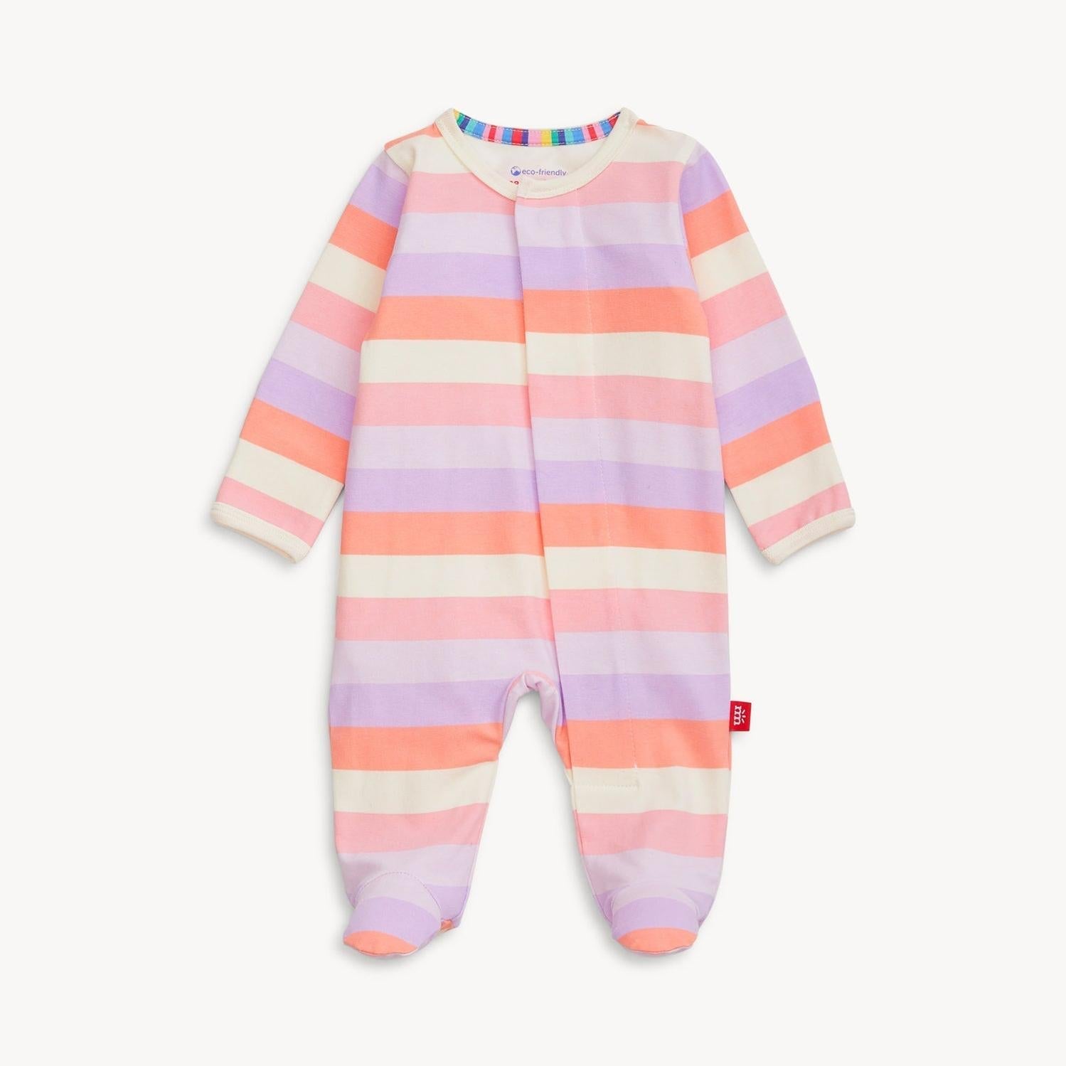 pink stripe cloudstretch magnetic parent favorite footie