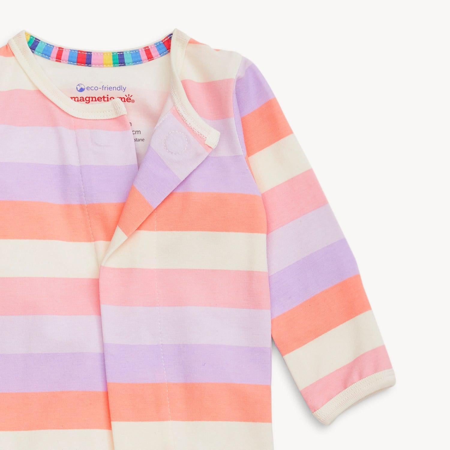 pink stripe cloudstretch magnetic parent favorite footie