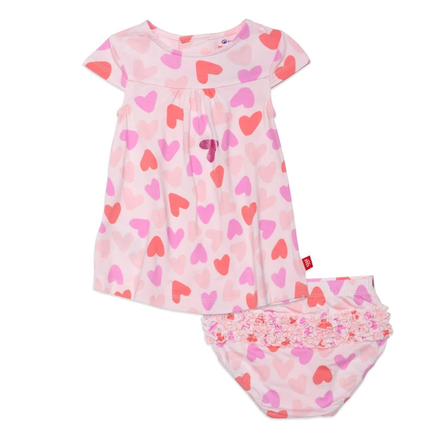 be mine modal magnetic little baby dress + diaper cover set - re-loved