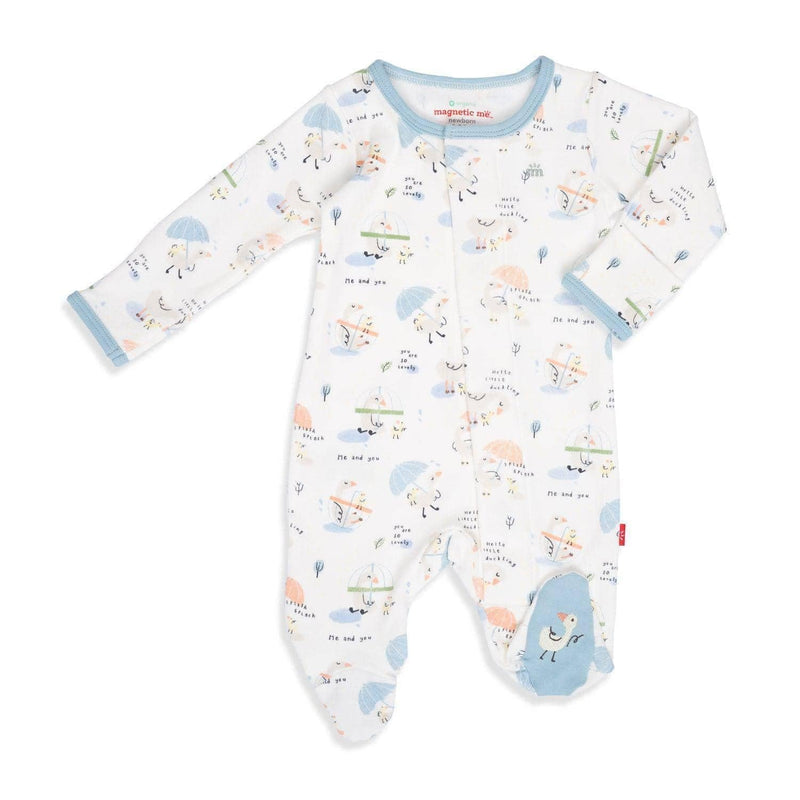 little duckling organic cotton magnetic parent favorite footie - re-loved