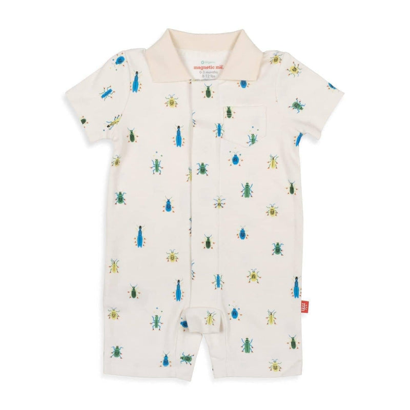 just wing it organic cotton magnetic romper - re-loved