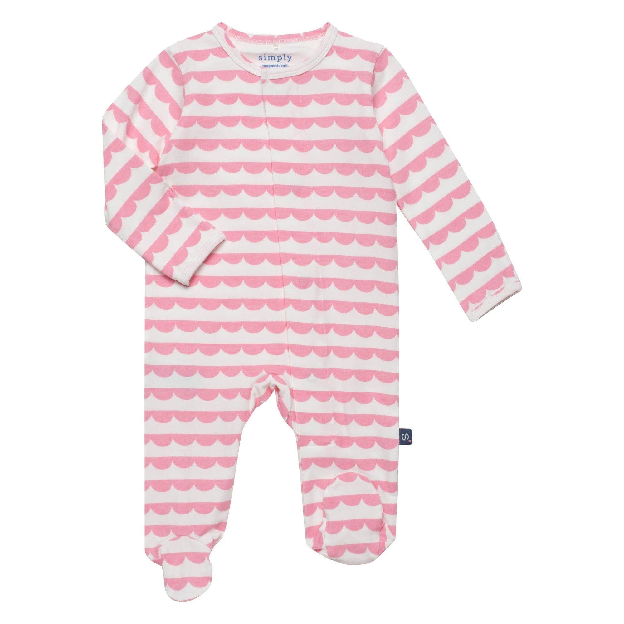 scallop stripe cloudstretch™ magnetic footie - re-loved